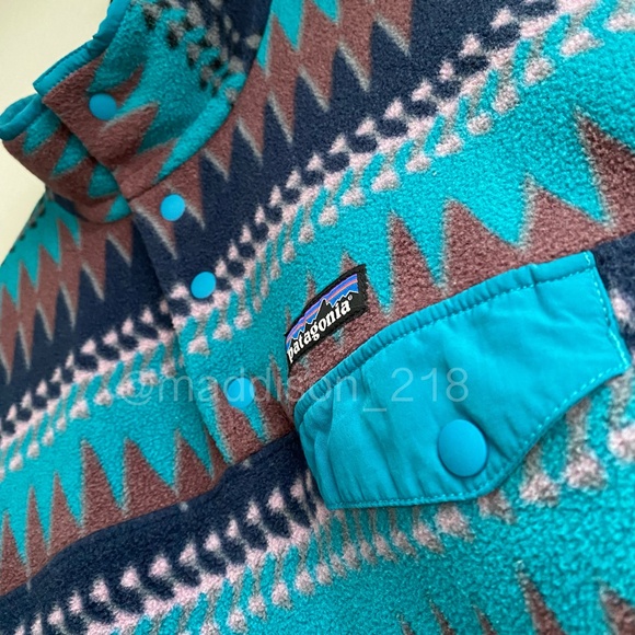 Patagonia Synchilla Snap-T Fleece Pullover Large Laughing Waters Elwha Blue L - Picture 4 of 10